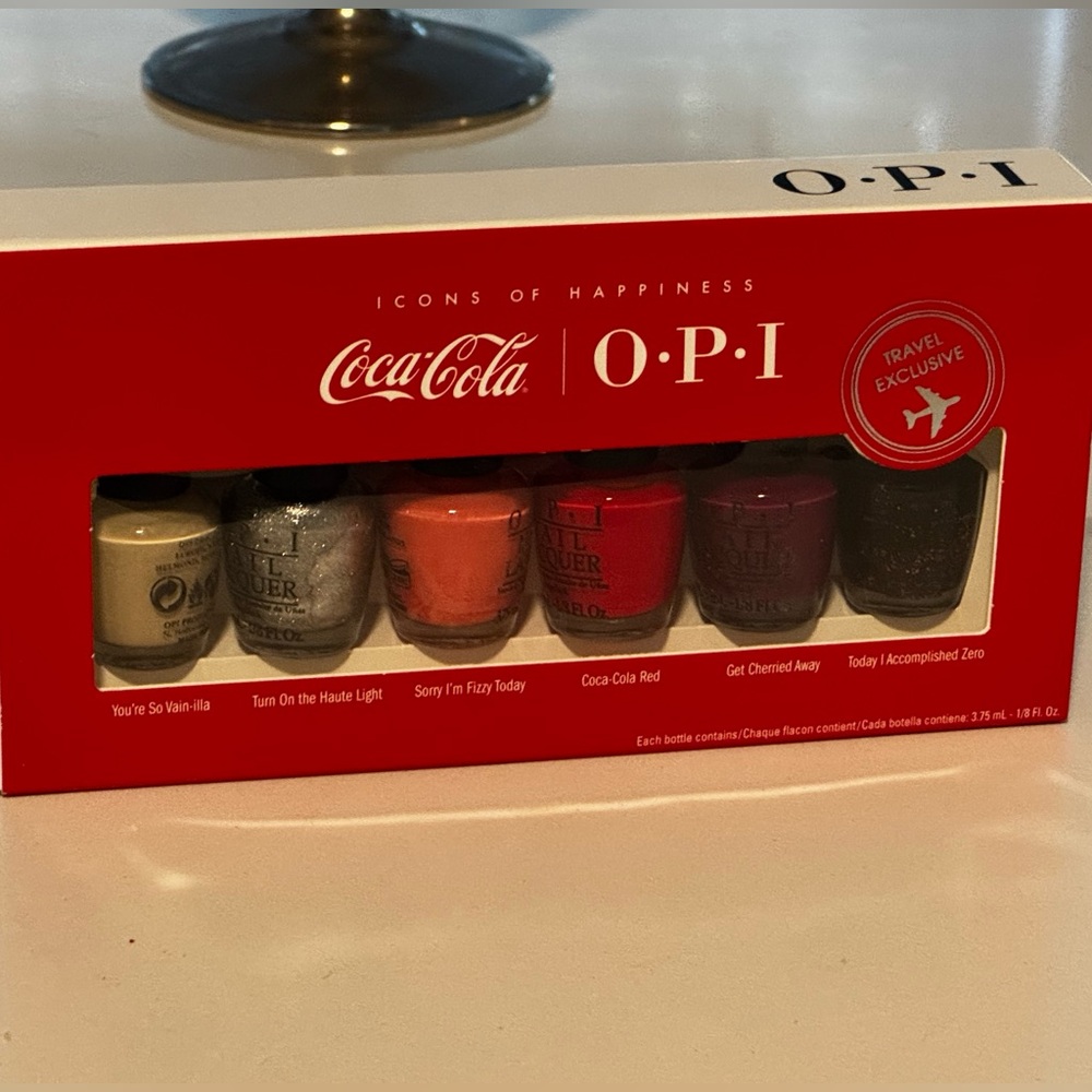 Coca Cola OPI Nail Polish Set - Red, Orange, Purple, Black, Silver